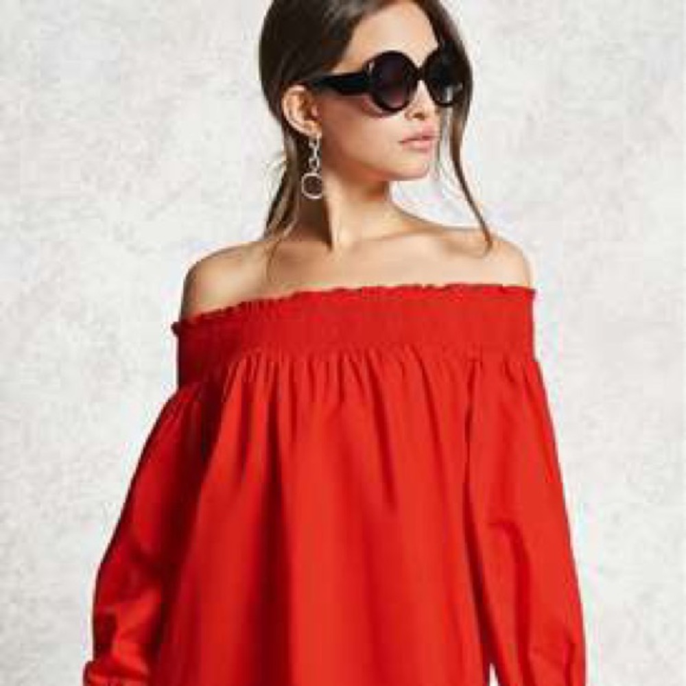 Forever 21 red Shoulderless dress